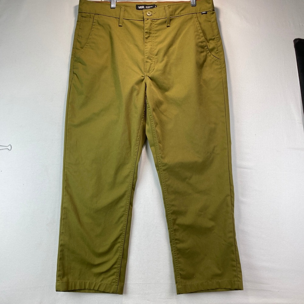 Vans Authentic Chino Relaxed Fit Mens 36X29 Olive Green Straight Leg Skate Pants